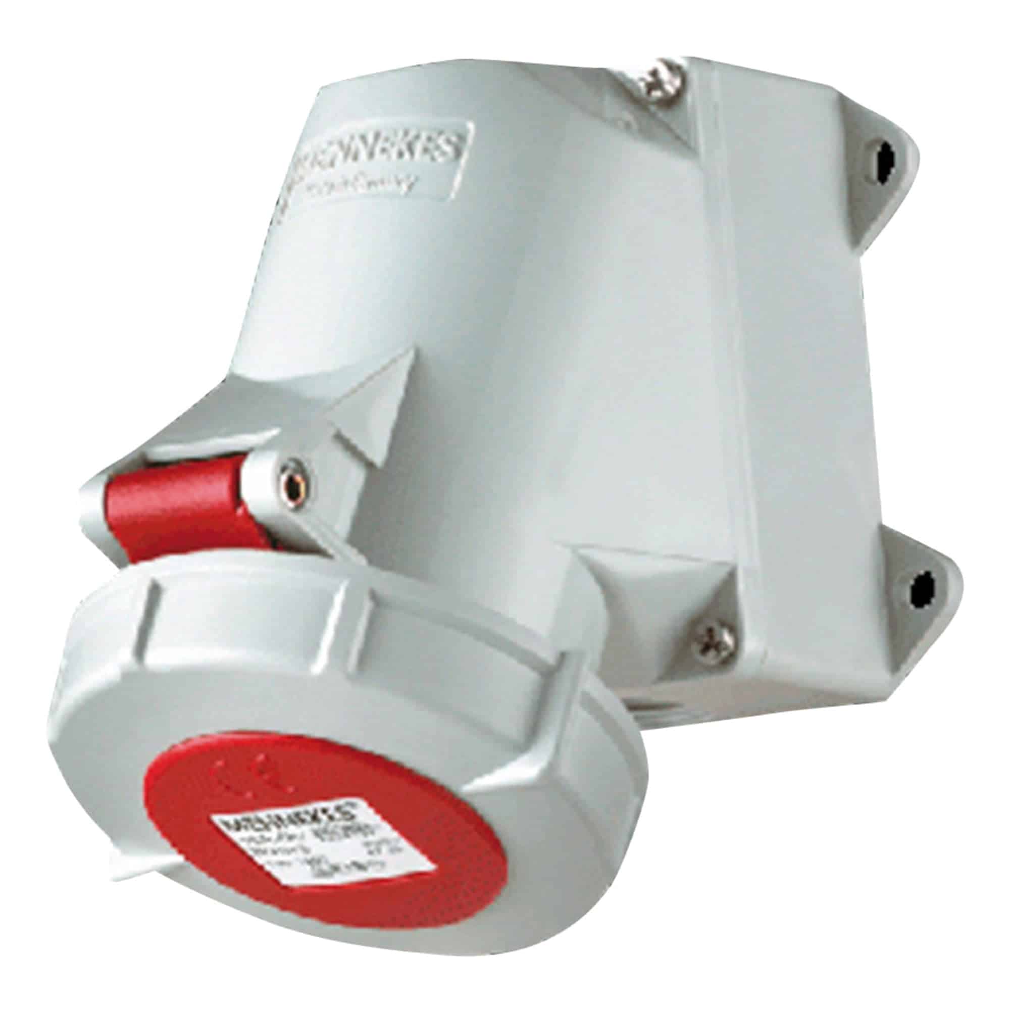 TOMA VISIBLE INDUSTRIAL MONOFASICO (2P+T) 32AMP 415V ROJO IP67 MENNEKES
