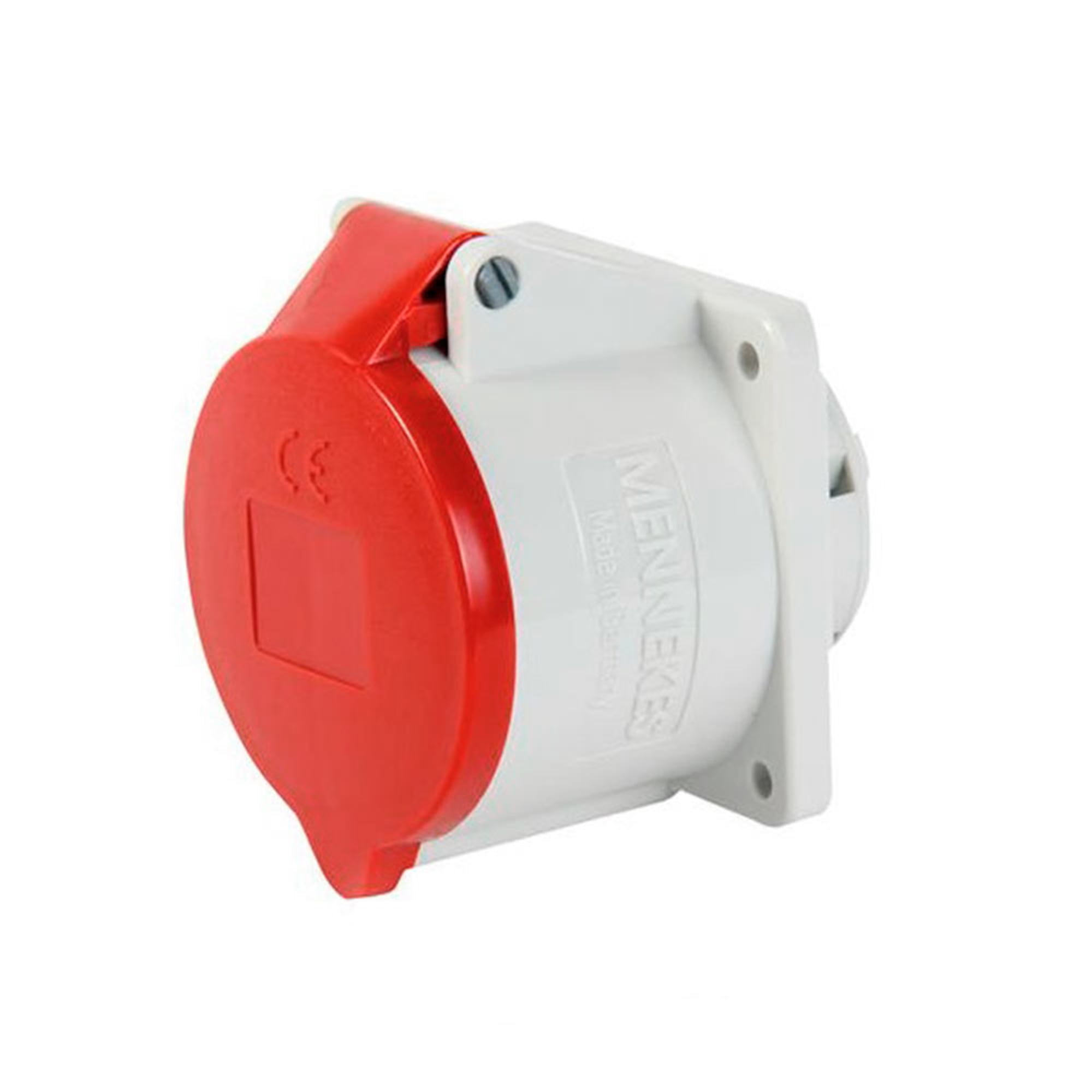 TOMA EMPOTRABLE INDUSTRIAL TRIFASICO + NEUTRO (2P+N+T) 32AMP 415V ROJO IP44 MENNEKES