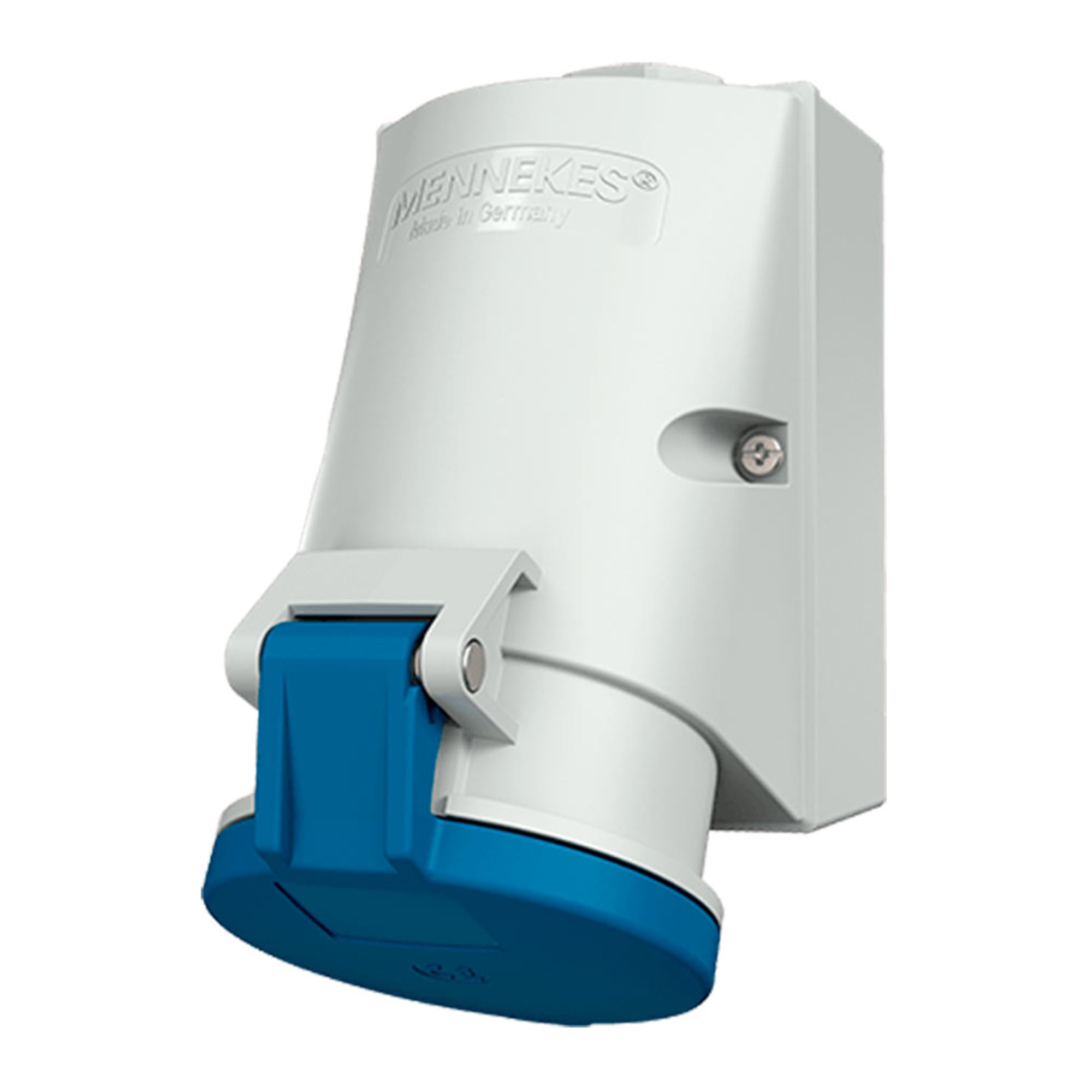 TOMA VISIBLE INDUSTRIAL TRIFASICO (3P+T) 32AMP 250V AZUL IP44 MENNEKES