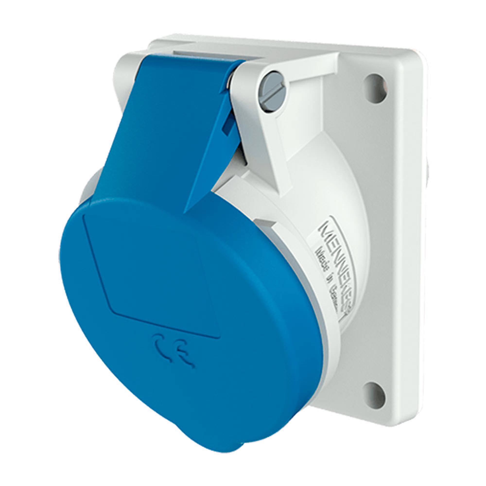 TOMA EMPOTRABLE INDUSTRIAL MONOFASICO (2P+T) 16AMP 250V AZUL IP44 MENNEKES