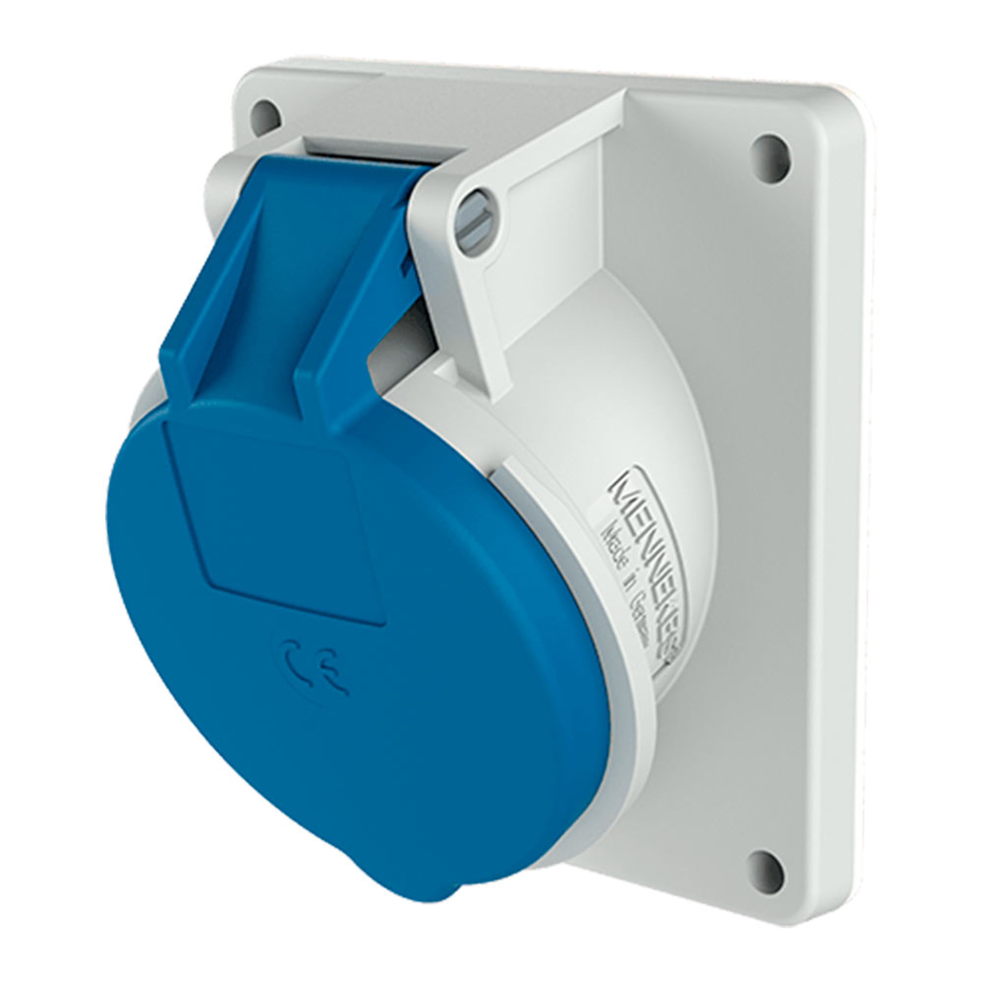 TOMA EMPOTRABLE INDUSTRIAL TRIFASICO (3P+T) 16AMP 250V AZUL IP44 MENNEKES