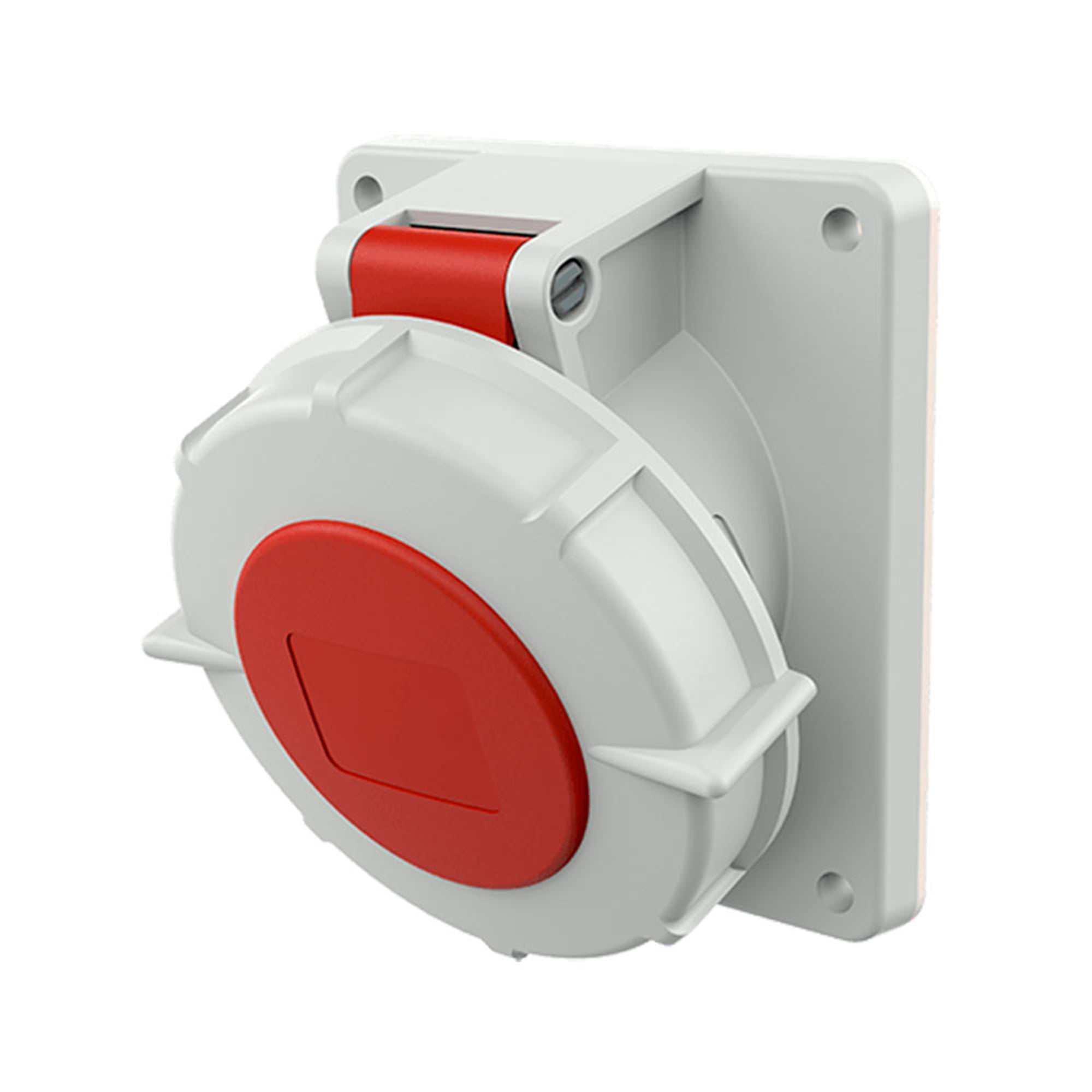 TOMA EMPOTRABLE INDUSTRIAL TRIFASICO (3P+T) 16AMP 415V ROJO IP67 MENNEKES