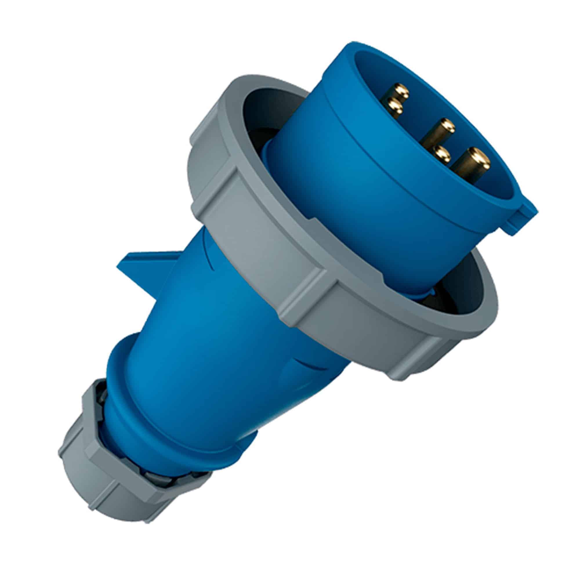 ENCHUFE INDUSTRIAL TRIFASICO + NEUTRO (3P+N+T) 16AMP 250V AZUL IP67 MENNEKES