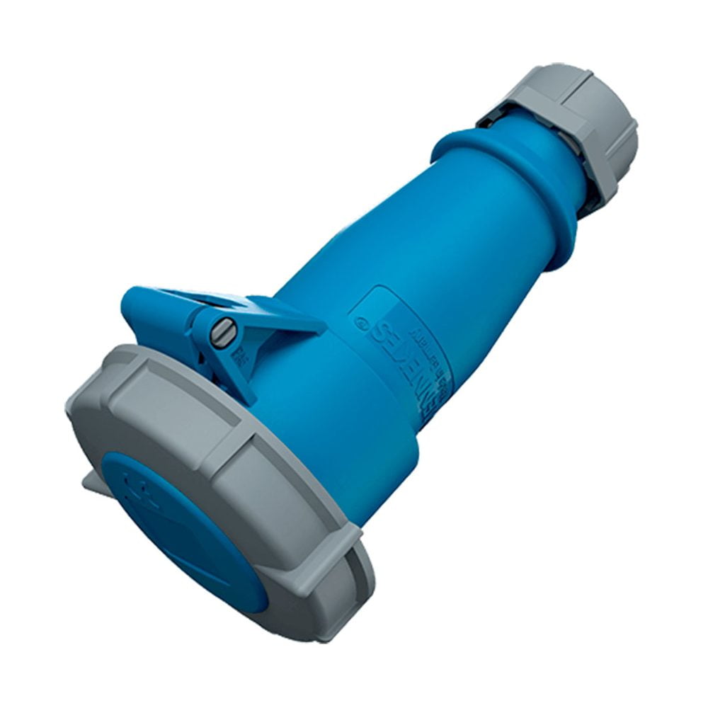 TOMA AEREO INDUSTRIAL TRIFASICO + NEUTRO (3P+N+T) 16AMP 230V AZUL IP67 MENNEKES